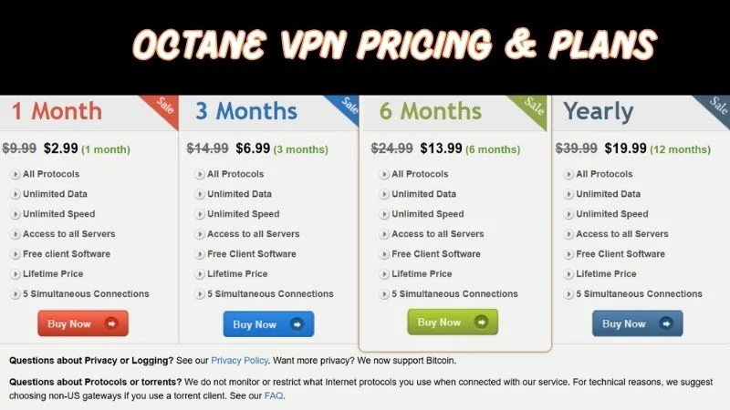 Octane VPN Pricing & Plans